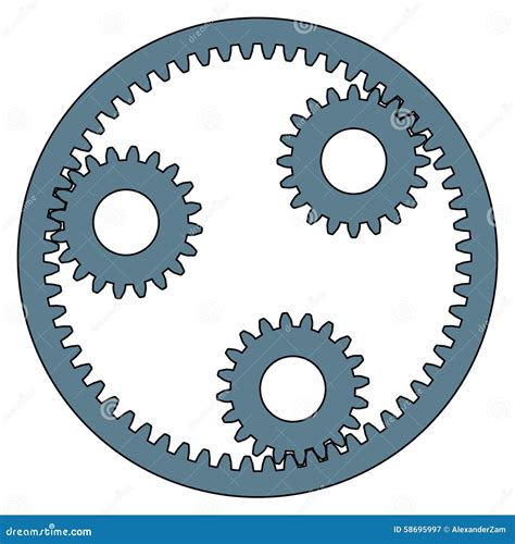 Planetary Gear Stock Vector Illustration Of Iron Mechanics