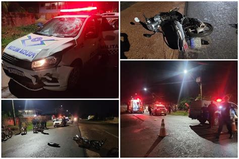 Motociclista Invade Via Preferencial E Colide Contra Viatura Da Pm Em