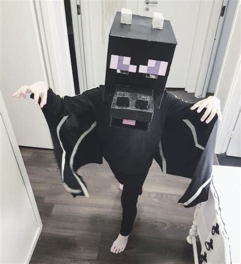 Diy Minecraft Ender Dragon Costume Made From Cardboard Styrofoam Old