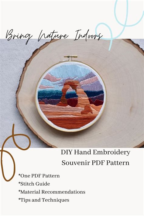 Grand Canyon Utah Desert Hand Embroidery Pattern Diy Thread Art How To