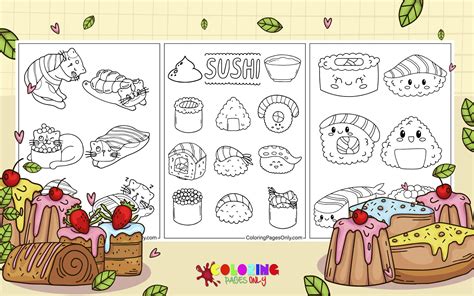 Coloriages De Sushis Coloringpagesonly