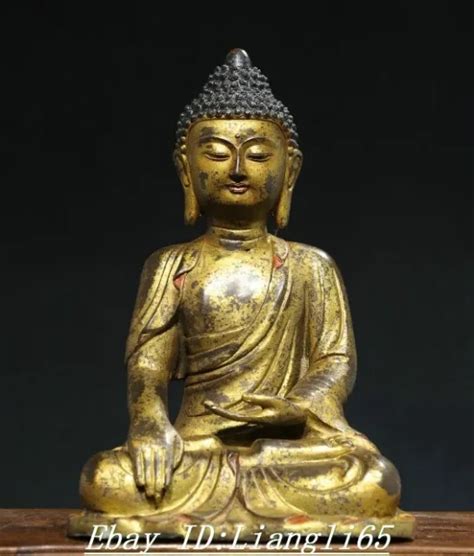 12 TIBET BUDDHISMUS Bronze Gilt Shakyamuni Sakyamuni Amitabha Buddha