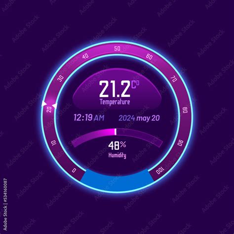 Thermostat Smart Thermometer And Temperature Control Dial Vector