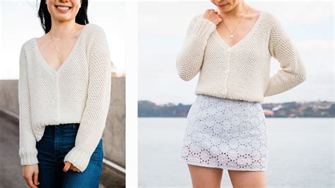 Button Down Crochet Cardigan How To Crochet A Cropped V Neck Cardigan