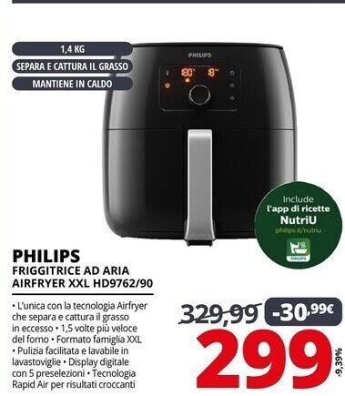 Philips Friggitrice Ad Aria Airfryer Xxl Hd9762 90 Offerta Di Comet