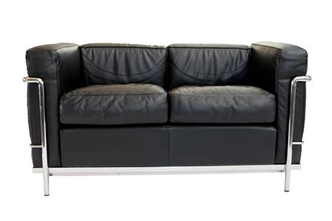 Cassina LC2 Le Corbusier 2 er Sofa Leder Schwarz Sofás Vestíbulo