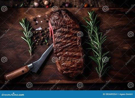 Fried Steak Food Background Red Smoke Beef Grill Raw Dark Meat