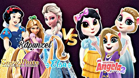 My Talking Angela 2💖 New Vs Frozen Elsa And Rapunzel And Snow White Vs Angela 😍😘 New Year