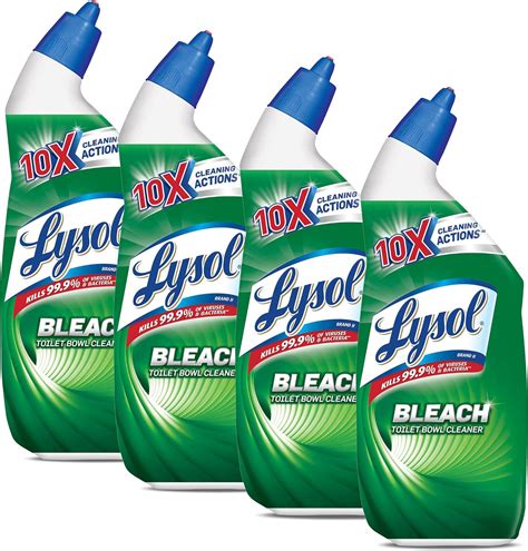 Lysol Toilet Bowl Cleaner With Bleach 24 Oz Pack Of 4 Health And Household