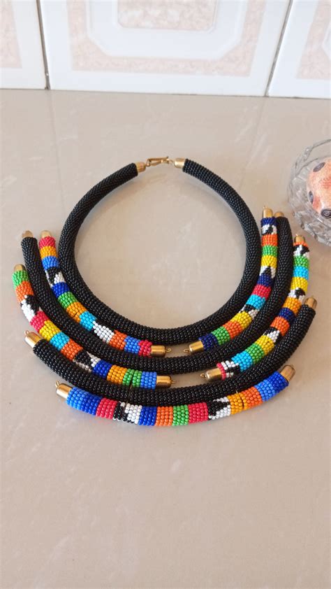 On Sale African Stunning Necklace African Beaded Layered Etsy