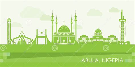 Green Skyline Panorama Of City Of Abuja Nigeria Stock Vector Illustration Of Urban