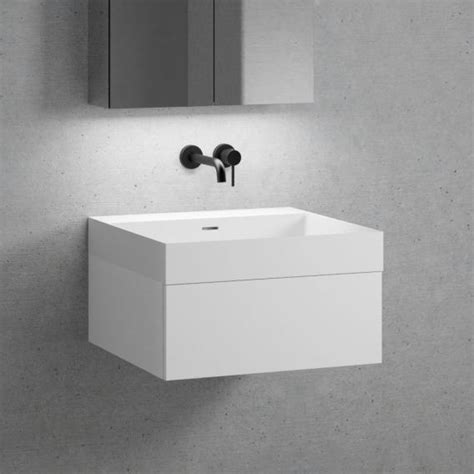 Neoro N50 Meuble Bas L 60 Cm 1 Tiroir Lavabo Blanc Mat Sans Trou