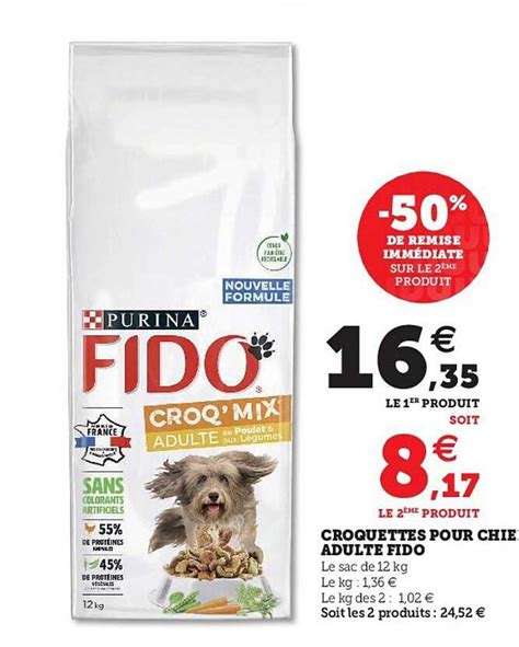 Offre Croquettes Pour Chien Adulte Fido Chez Super U