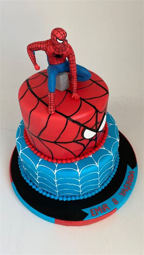 Spiderman Fondant Cake Sugar Paste Fondant Spiderman Cake Fondant