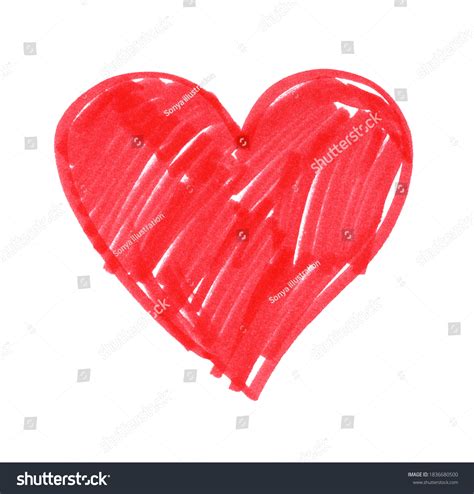 Hand Drawn Illustration Child Drawing Heart Stock Illustration