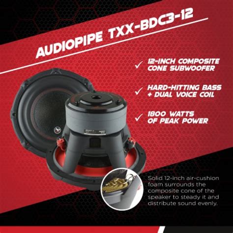 Audiopipe Txx Bd Inch W Ohm Car Audio Subwoofer Pack