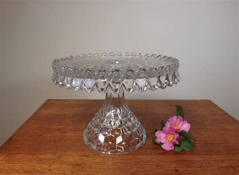 Fostoria American Round Pedestal Cake Stand Clear Etsy