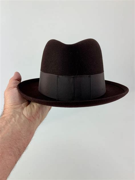 1940s 50s Royal Stetson Fedora Chocolate Wool Fe Gem