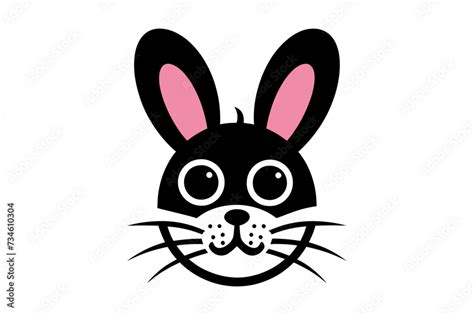 Cute Easter Bunny Face Template Vector Easter Bunny Face Kit Cartoon Bunny Face Png Outline