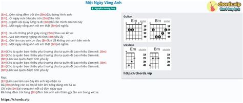 Chord Một Ngày Vắng Anh Nguyễn Hoàng Duy Tab Song Lyric Sheet Guitar Ukulele Chords Vip