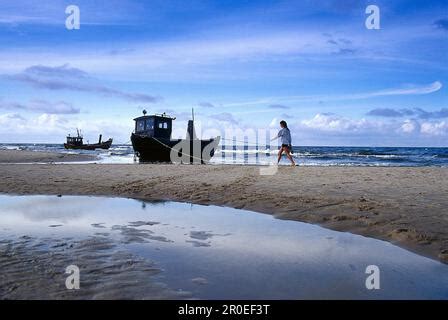 Naked Woman Walking Into The Sea Ahlbeck Usedom Island Baltic Sea