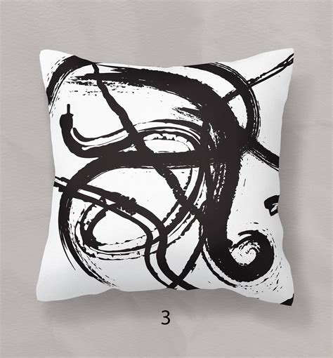 Black and White Pillow Covers - Modern Abstract | Black and white pillows, White pillows, Black ...