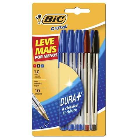 Caneta Esferogr Fica Bic Cristal Dura Mais A Cl Ssica Azul Ponta