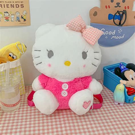 33cm Giant Hello Kitty Plush Backpack Anime Sanrio Big Plush Doll Cute