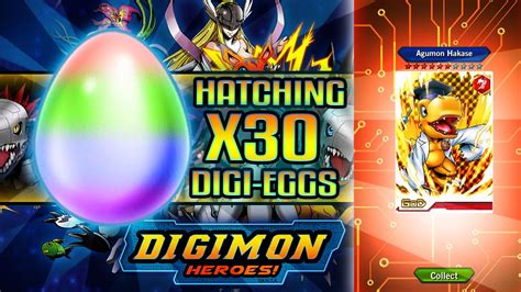 Digimon Heroes 30x Digi Eggs Opening No Way Agumon Hakase