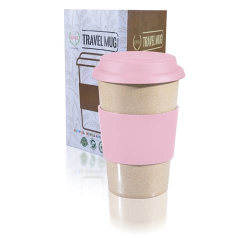 16oz 100% Organic Eco Friendly Reusable Travel Mug, To Go Takeaway ...