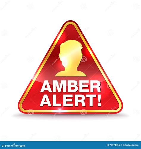 Amber Alert Warning Icon Illustration Stock Vector Illustration Of