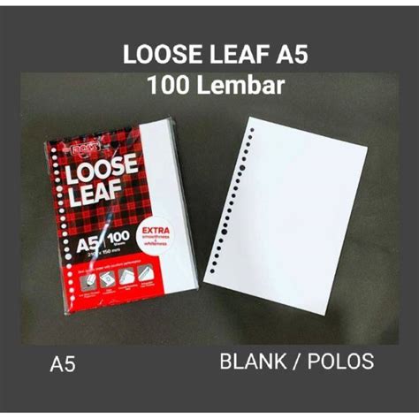 Refill Binder Loose Leaf A Blank Polos Big Boss Holes Isi