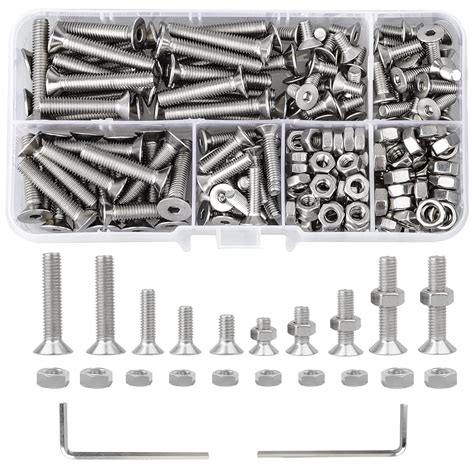 DesertBoy 200Pcs Countersunk Bolts Nuts Set M4 M5 Stainless Steel