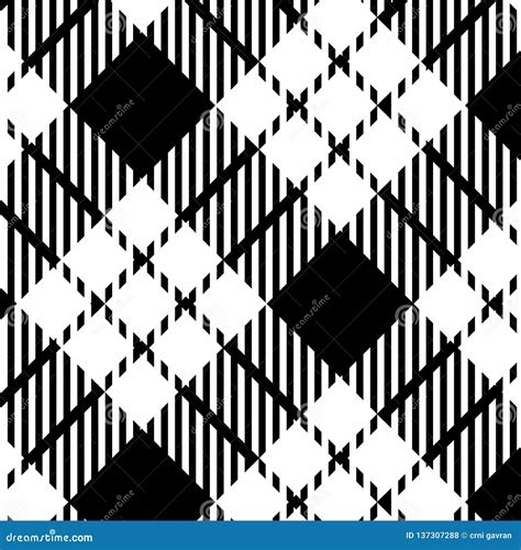 Black And White Tartan Plaid Pattern Vector Illustration EPS 10