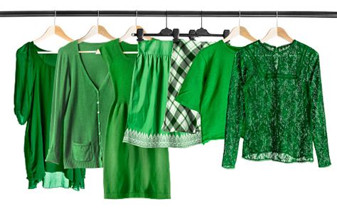 Green Clothes On Clothes Rack Stock Photo - Download Image Now - iStock