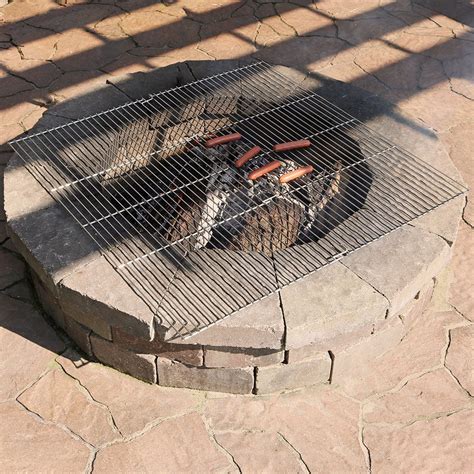 Sunnydaze Square Folding Chrome Cooking Grate Outdoor Bbq Fire Pit