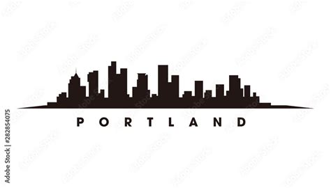 Portland skyline and landmarks silhouette vector Stock Vector | Adobe Stock