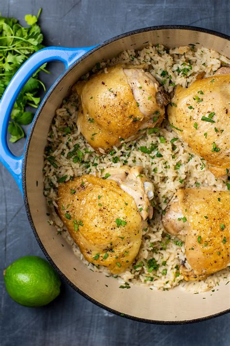 One Pot Chicken And Cilantro Lime Rice Recipe Kitchen Swagger