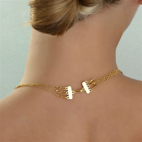 14k Solid Gold Layered Necklace Clasp Multi Necklace Separator