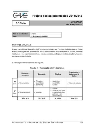 Testes intermédios informação nº2 PDF