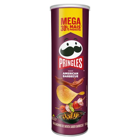 Salgadinho de Batata American Barbecue Pringles Mega Tubo 158g Pão de