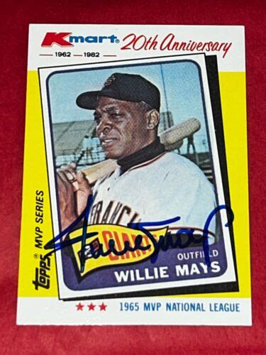 Topps Kmart Hof Willie Mays Auto Signed Autograph Of