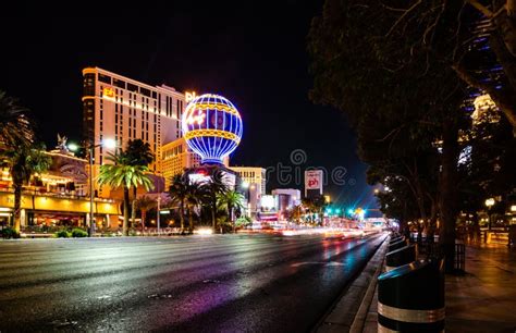 Las Vegas Boulevard In The Night Editorial Photography - Image of ...