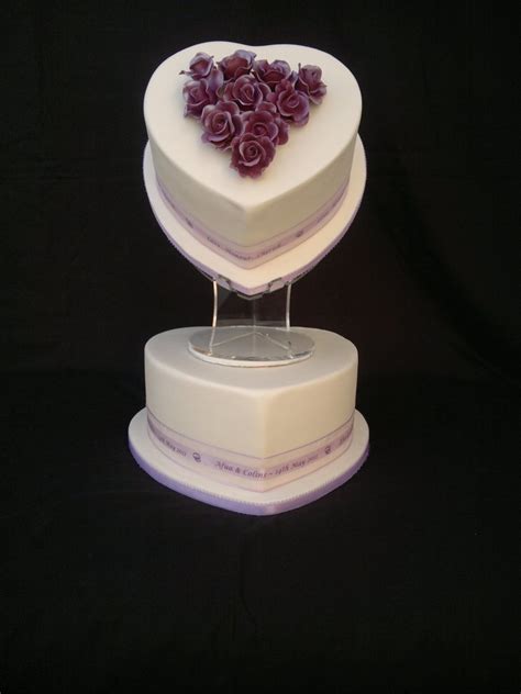 2 Tier Heart Shaped Wedding Cake - CakeCentral.com