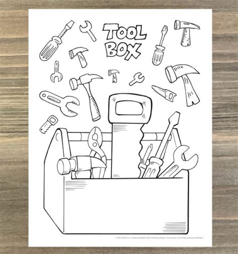 Big Construction Tool Box Coloring Page Downloadable PDF File - Etsy