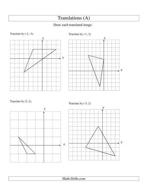 Translation Of 3 Vertices Up To 3 Units A Worksheets Library