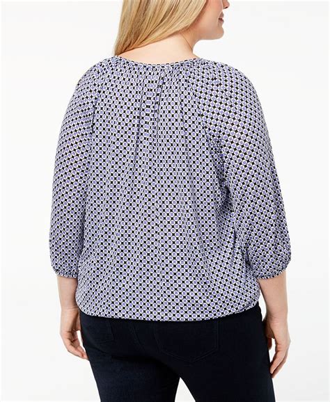 Michael Kors Plus Size Geo Print Top Macys