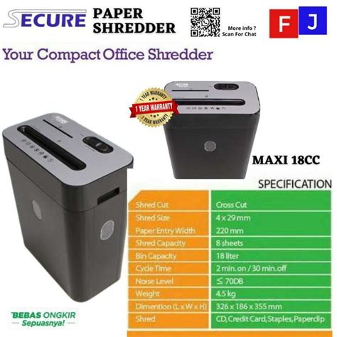 Jual Mesin Penghancur Kertas Secure Maxi Cc Paper Shredder Cross