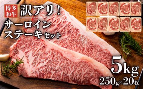 訳アリ！博多和牛サーロインステーキセット 5kg（250g×20枚） Tふるさと納税