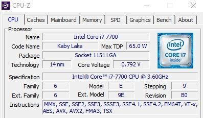 Intel(R) Core(TM) i7-7700 (Kaby Lake) CPU @ 3.60GHz, Computers & Tech ...
